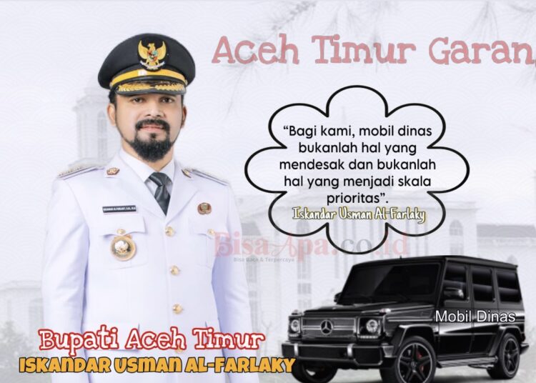 Bupati Aceh Timur Pilih Perawatan Mobil Dinas Lama daripada Pengadaan Baru